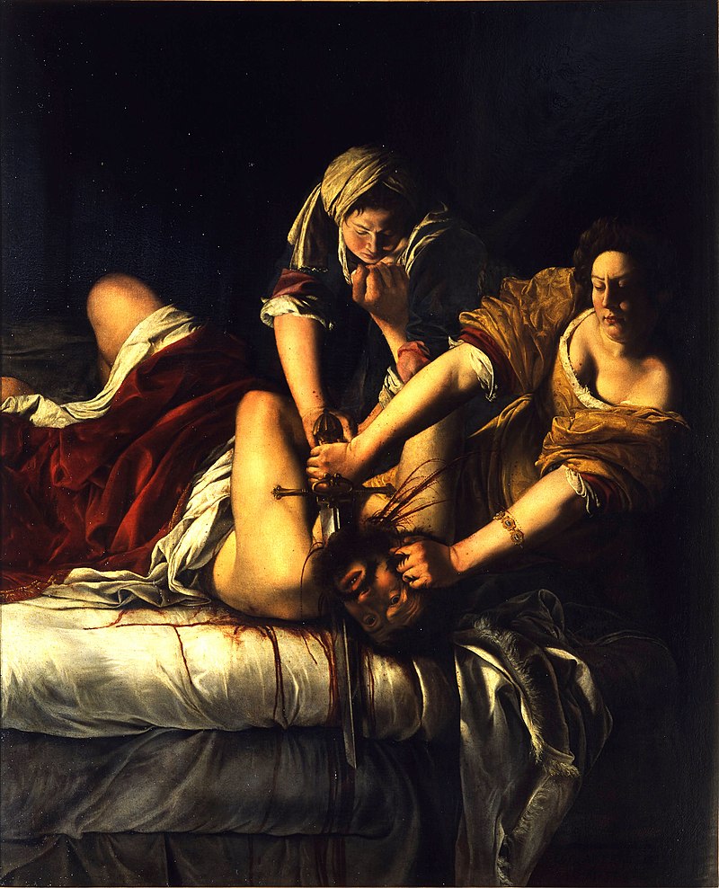 Artemisia Gentileschi obraz Judyta zabijająca Holofernesa. Wikimedia Commons