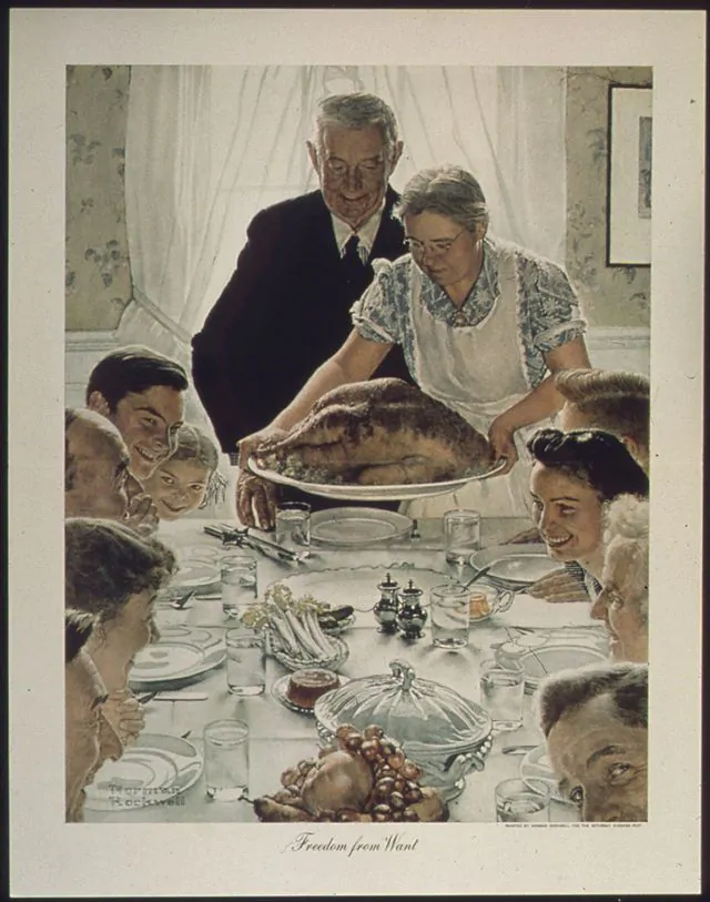 Święto Dziękczynienia Thanksgiving Day obraz Norman Rockwell Freedom From Want